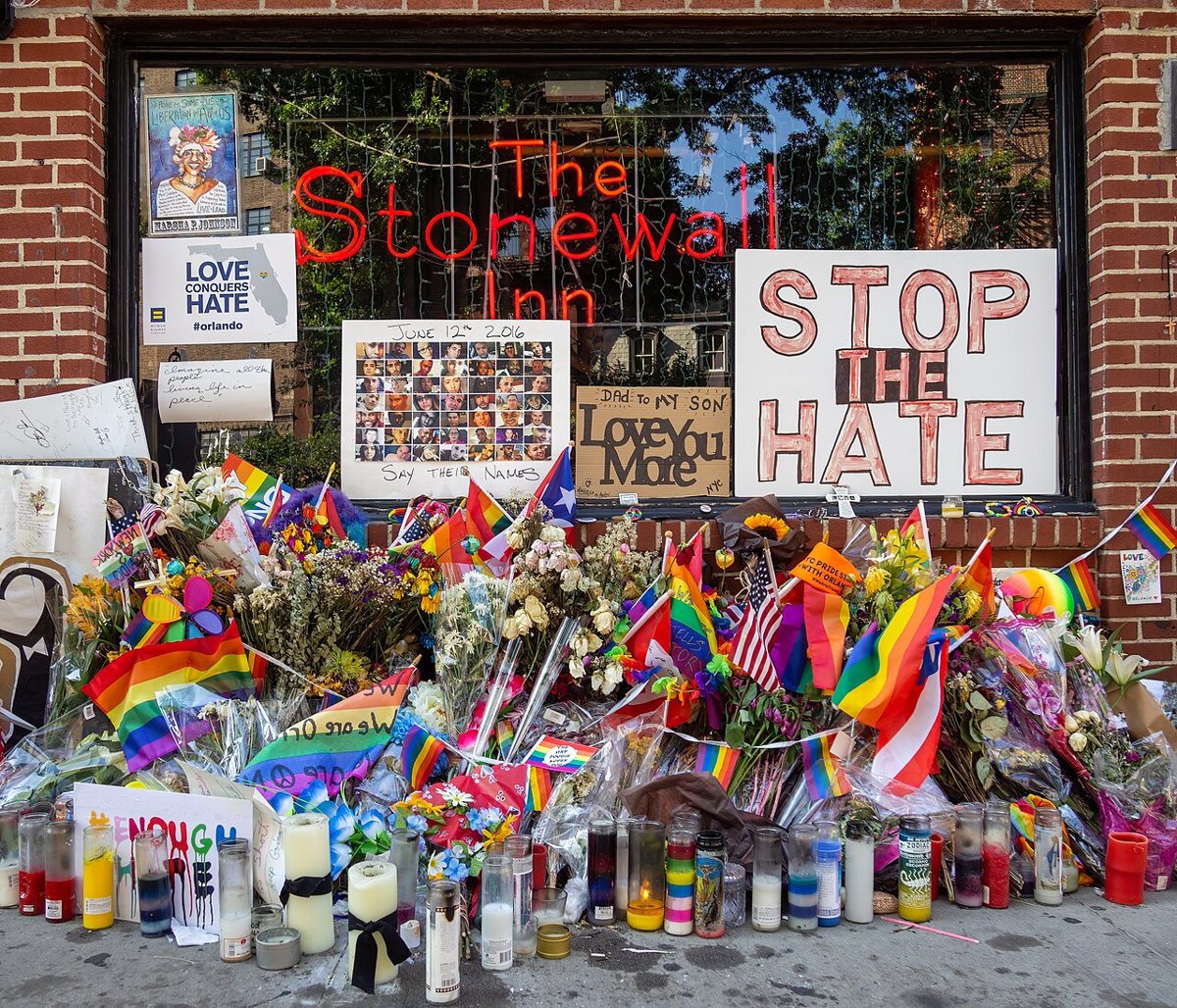 The Stonewall Inn and the surrounding plaza on Christopher Street