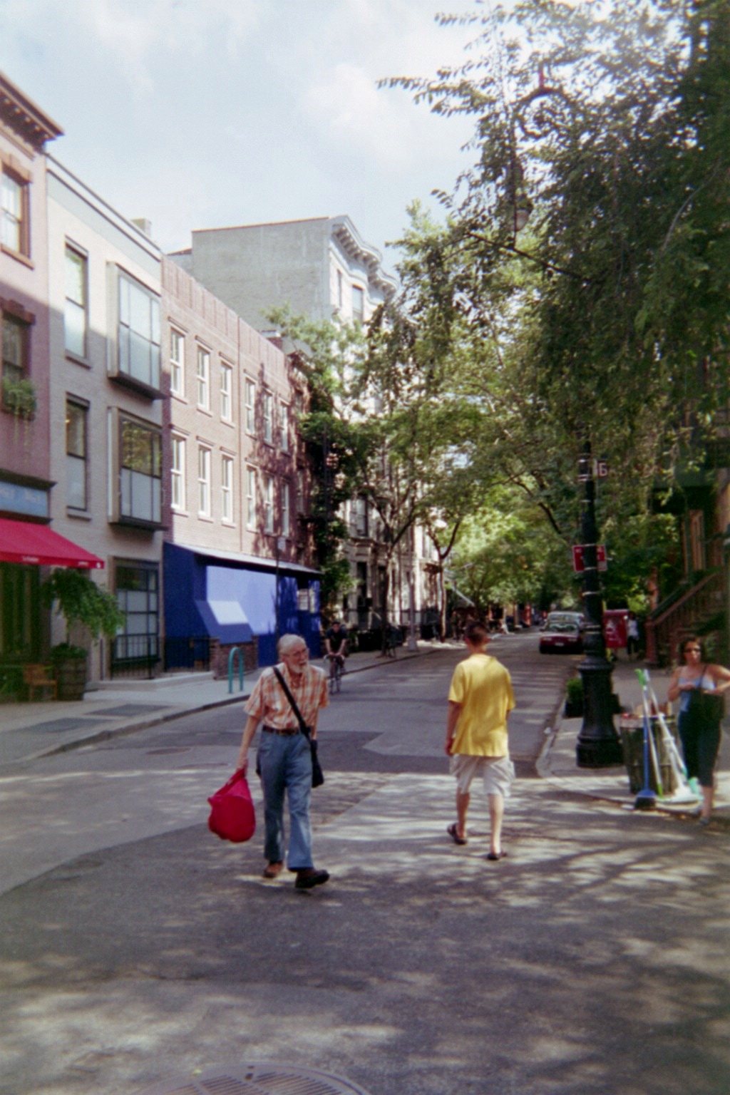 A quiet block of Bank Street lined with brownstones in the West Village