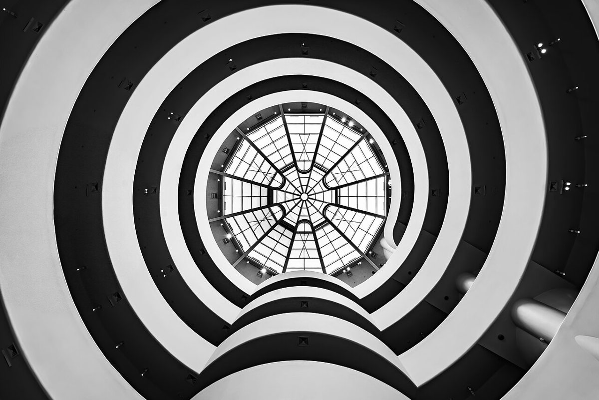 Spiral interior ramp of the Guggenheim Museum in New York