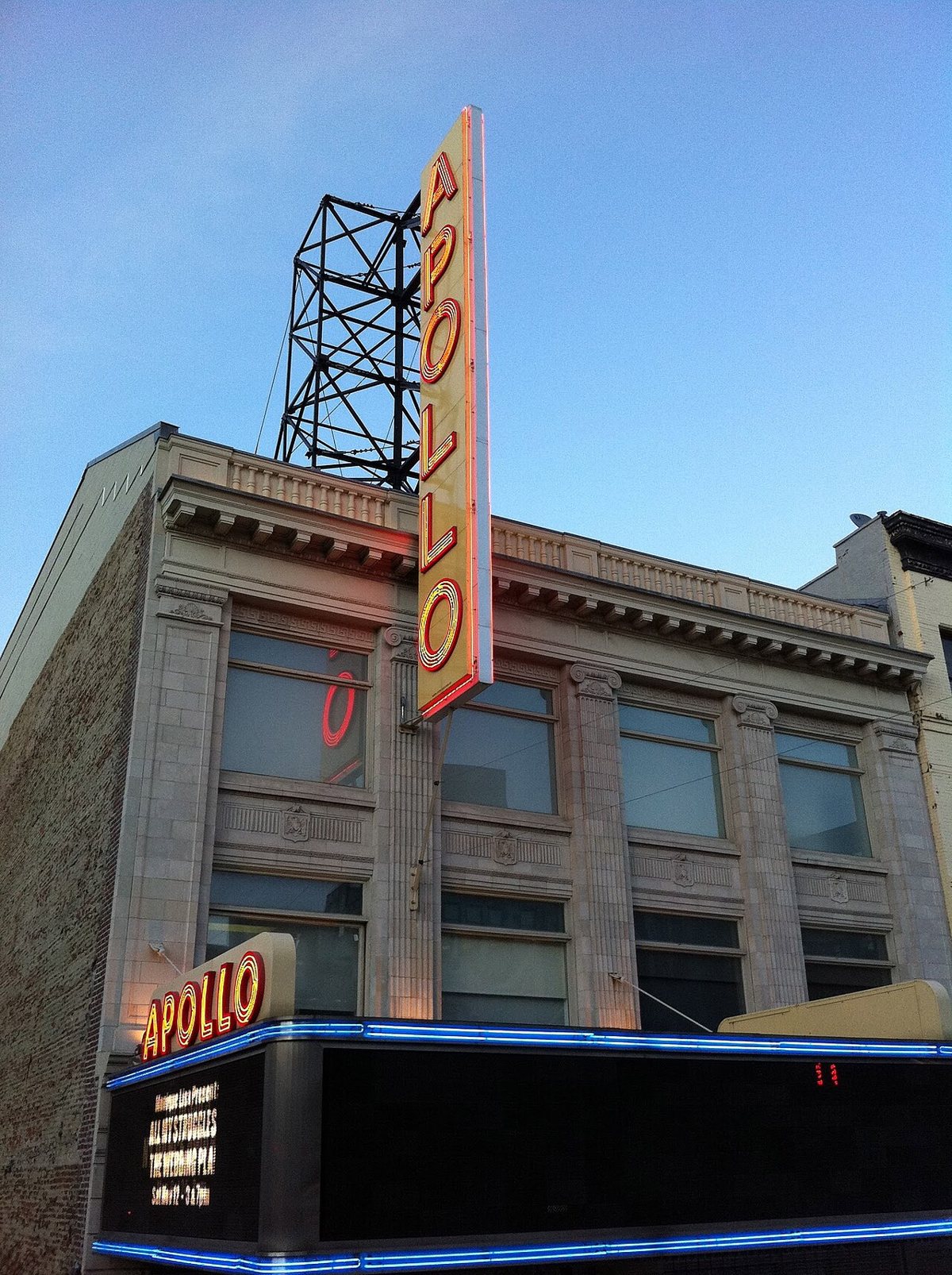 The Apollo Theater marquee on 125th Street in Harlem