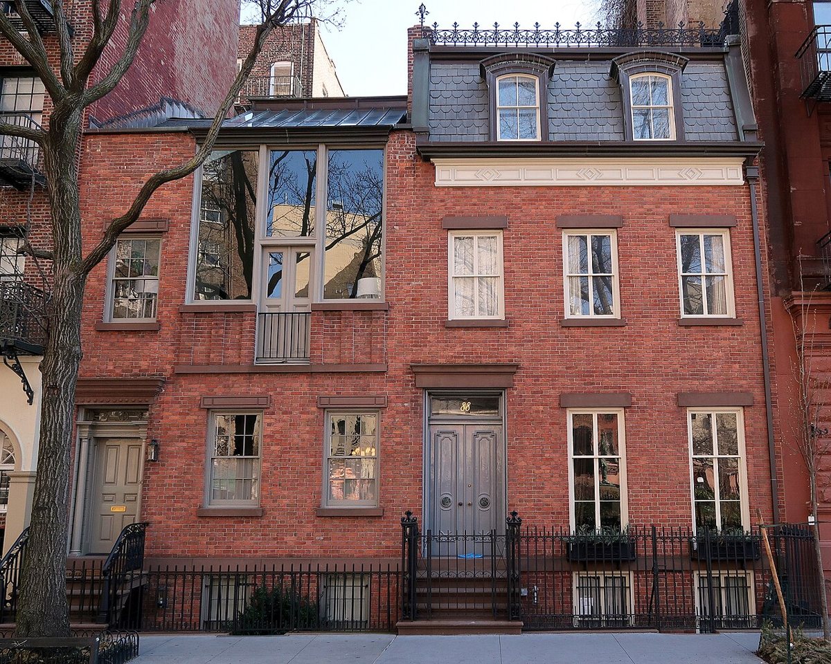 brick townhouses on Grove Street in Greenwich Village